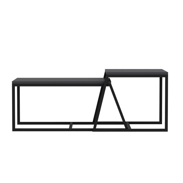 Hanah Home Mesa de Centro Antracita con Estantes Hanah Home Mesa de Centro Antracita con Estantes